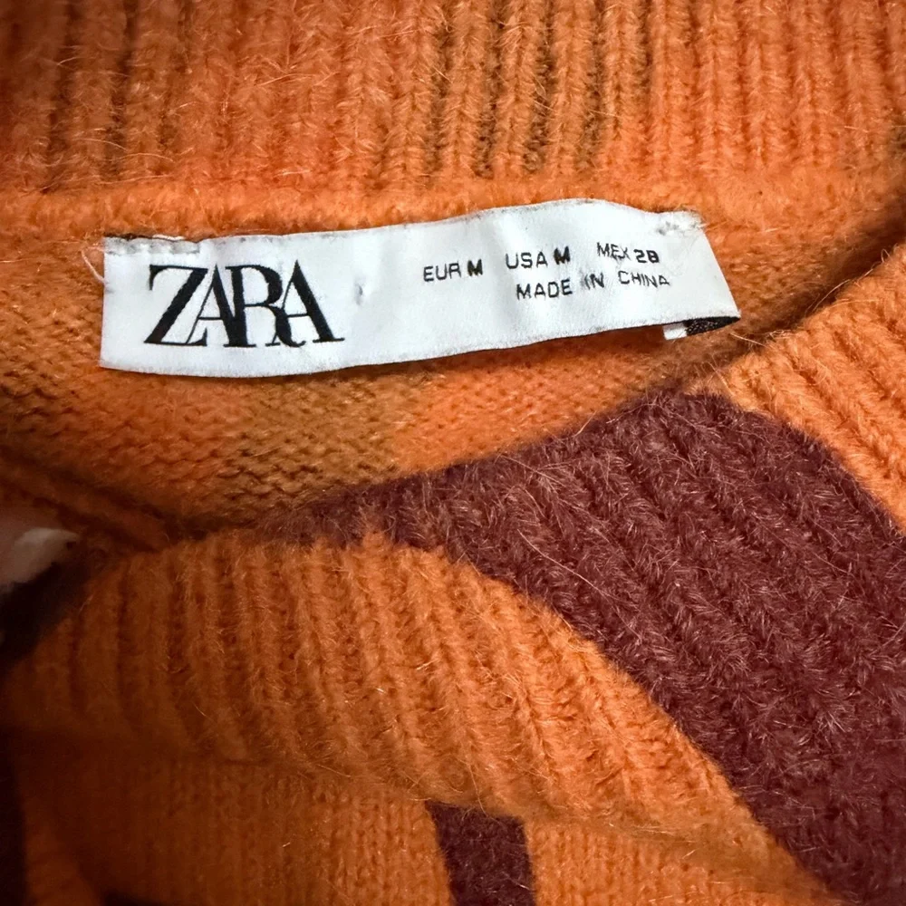 Zara - Jacquard Psychedelic Knit Wool Blend Sweater - Picture 8 of 13